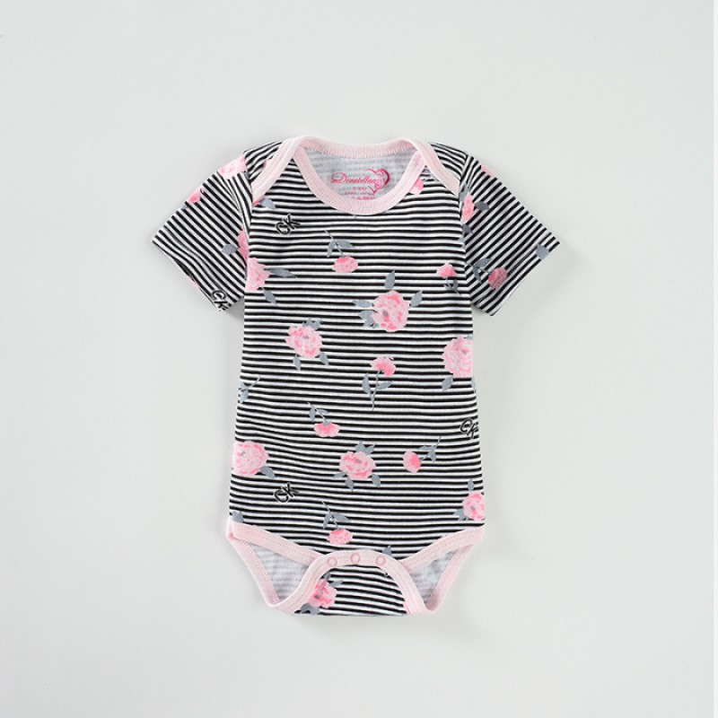 6M Short sleeve Baby Girl Cotton onesie romper bodysuit Soft Breathable Five Beautiful Designs